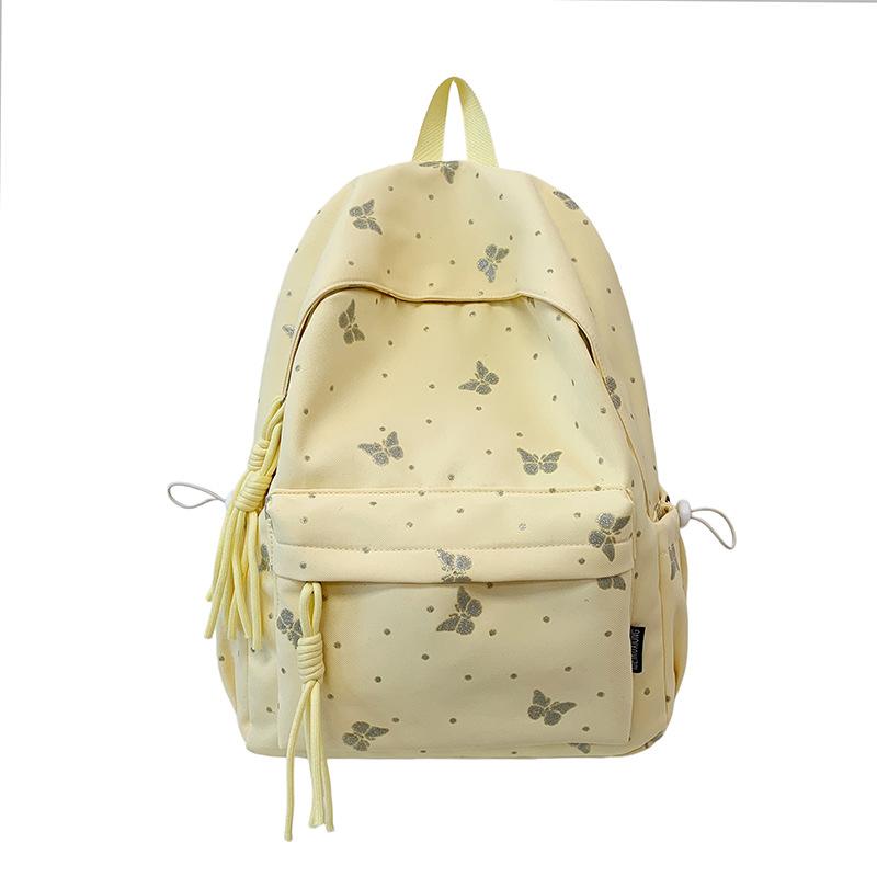 Schoolbag High Value Korean Version Ins Style Backpack Female Student Large Capacity Cute Cartoon Schoolbag Lightweight Simple Backpack