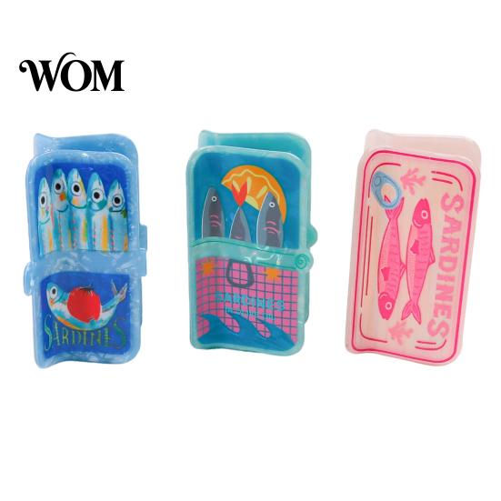 Shark Clip Ponytail Holder Wide Opening Hair Claw, Summer Sardine Can Design for Thick Clip, Ocean-Themed Beach Vacation Accessory Non-slip Claw