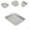 Baking Sheet with Rack Pan Bakeware Wire Stainless Steel Drain Tray for Restaurants