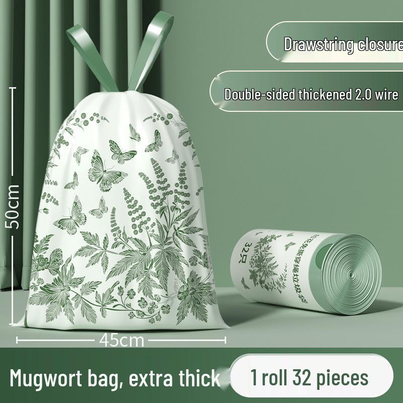 Okas Tear-Free Portable Capibara Thickened Large Garbage Bags for Home, Kitchen, and Dormitory with Drawstring