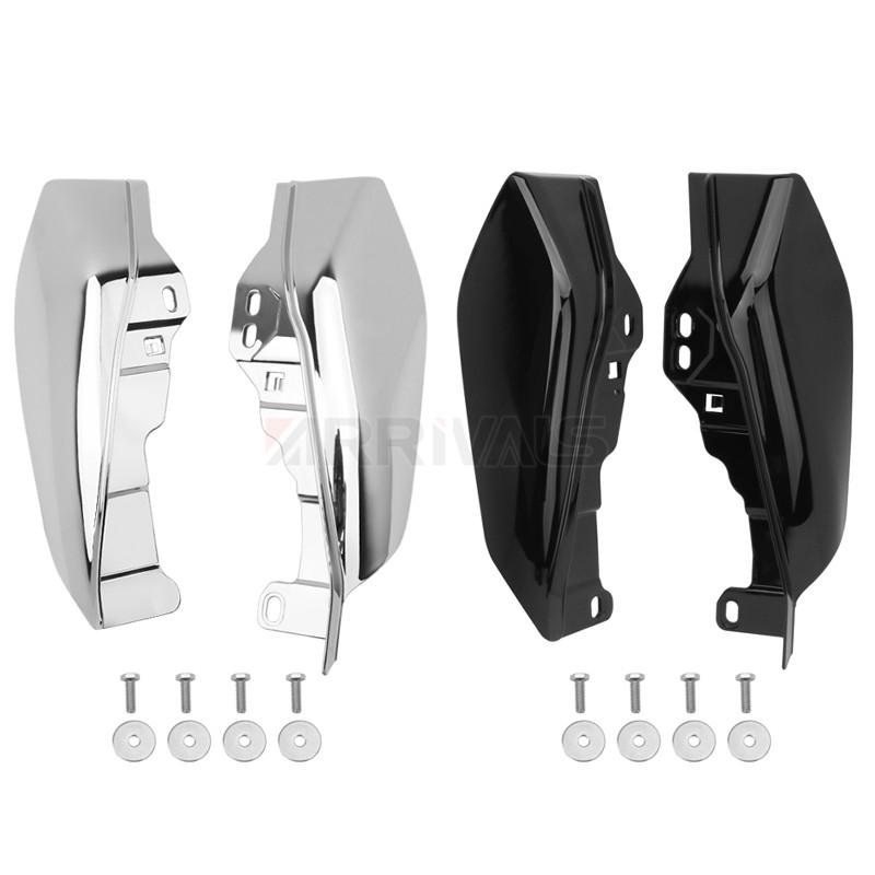 Motorcycle Chrome Black Mid-Frame Heat Shield Air Deflector Trim For Harley Touring Street Electra Glide Road King 2001-Later