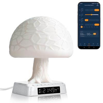 Mushroom Tree Light Alarm Light APP Control Biological Clock Adjustment Time Natural Ambient White Noise Bedside Perfect for Living Work Light,