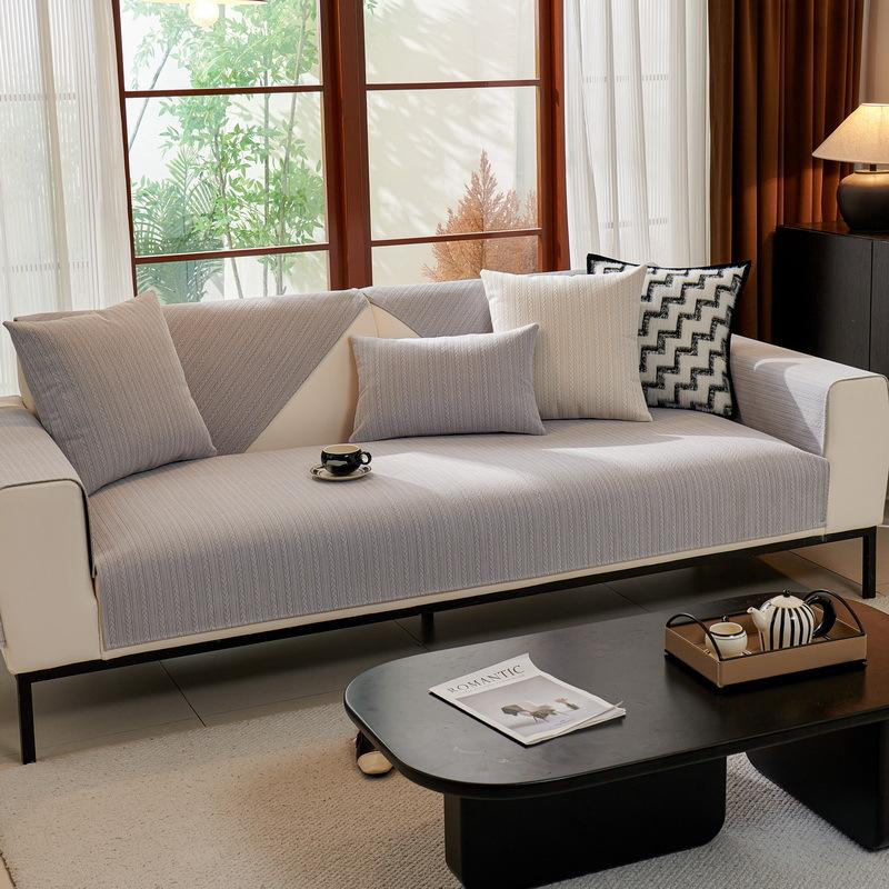 New High-end Light French Sofa Cushion, Universal Non-slip Sofa Cushion Cover for All Seasons, Light Luxury Sofa Cover Fabric