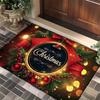 Merry Christmas Carpet Bathroom Mat Anti Slip And Retro Absorbent Mat Door Mat New Year Party Red Home Decoration Carpet