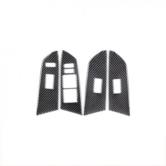 Carbon Fiber Interior Door Window Switch Cover Trim for Toyota Tundra 2014-2018