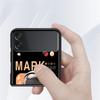 Case For Samsung Galaxy Z Flip 3 4 5G Black Hard PC Phone Housing Z flip4 Luxury Segmented Cover Cute Astronaut Hand Lanyard