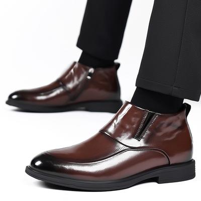 Marke Chelsea Stiefeletten Businesskleid Kurze Stiefel Seitenreißverschluss Outdoor Lederstiefel Herrenschuhe Britische Mid-Top Lederschuhe