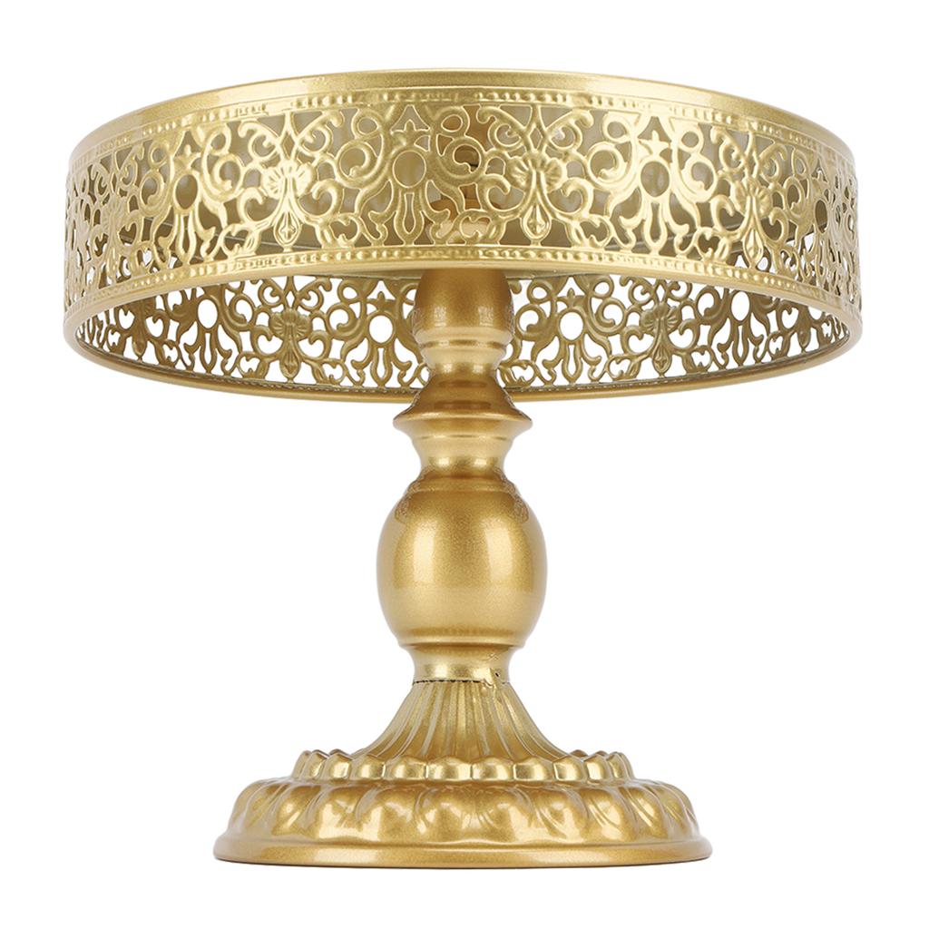 Dessert Stand Golden Cake Holder Lace Design Easy Assembly Round Treat Display for Party M