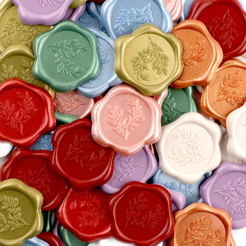 20Pcs Wax Seal Stickers Multicolor Eucalyptus Wedding Invitation Envelope Self- Adhesive Seal Stickers Perfect for Invitation