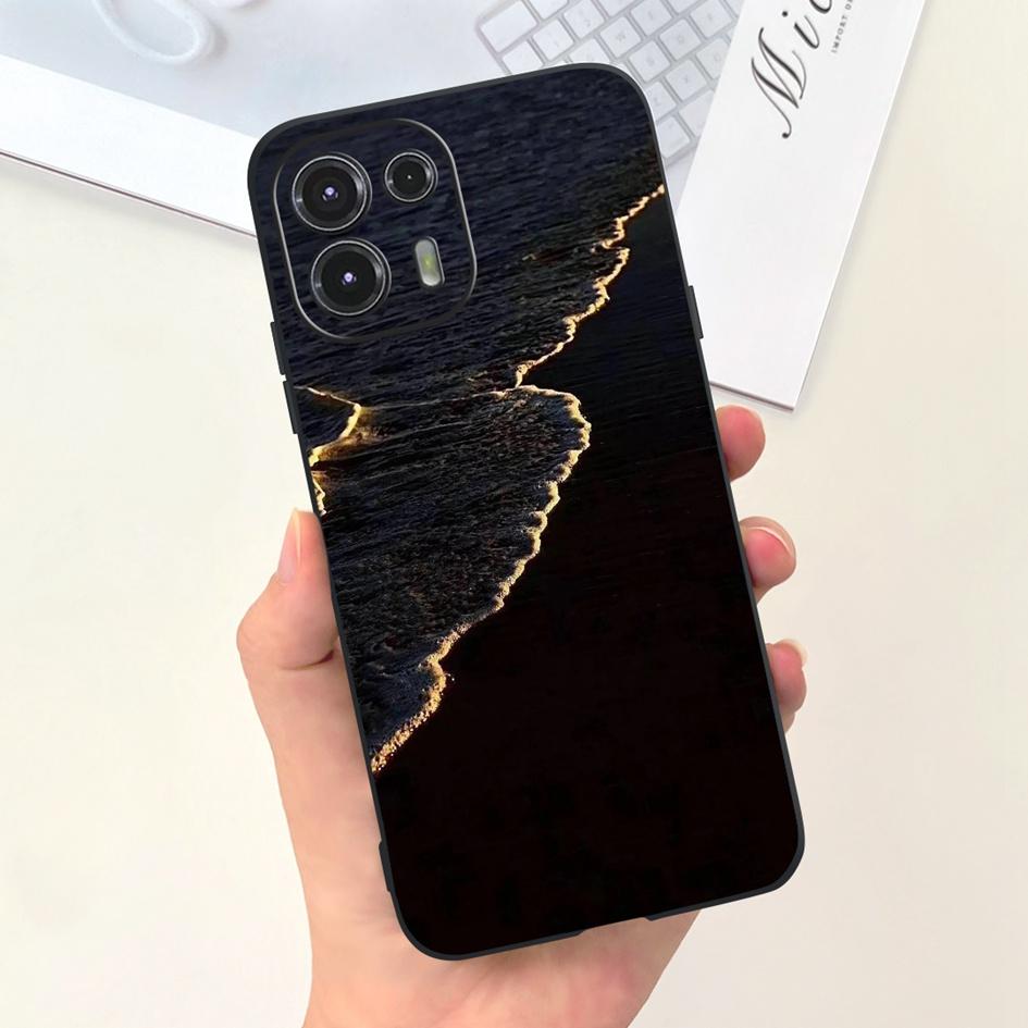 For Moto Edge 20 Lite Case  XT2139-1 Funda Fashion Painted Black Soft Silicone Protector Cover For Motorola Edge 20 Fusion Coque