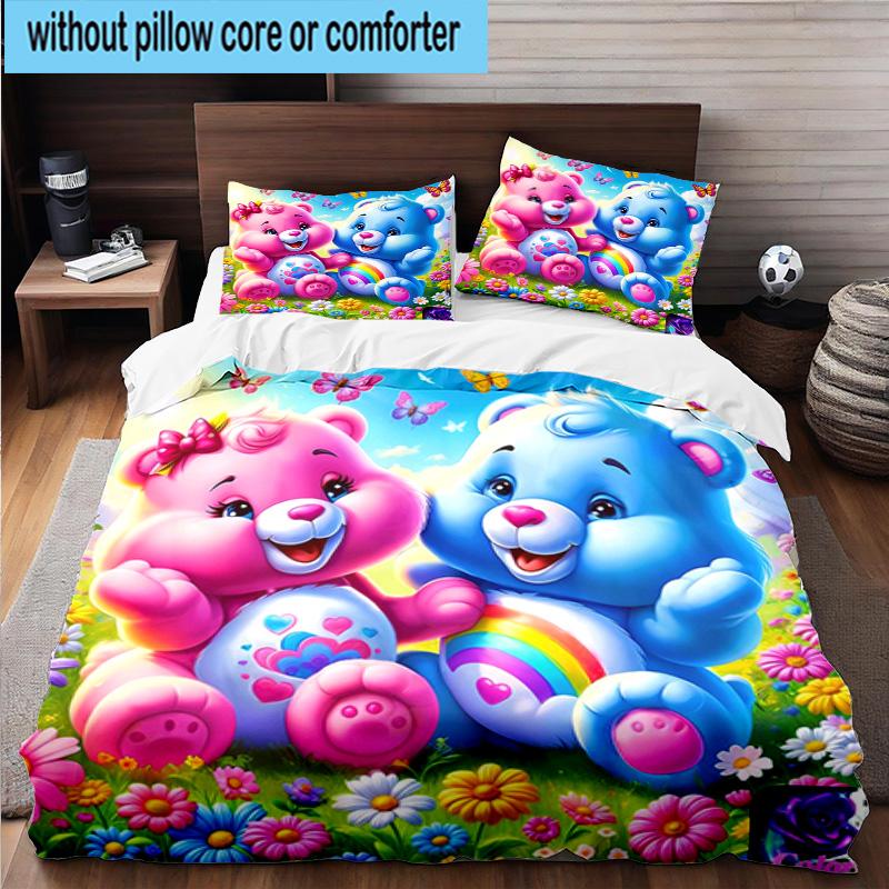 3PCS Rainbow Bears 3pcs Bedding,Including 3PCS Duvet Cover And 2pcs Pillowcases Perfect for Christmas,Ideal for Bedroom, Dormitory