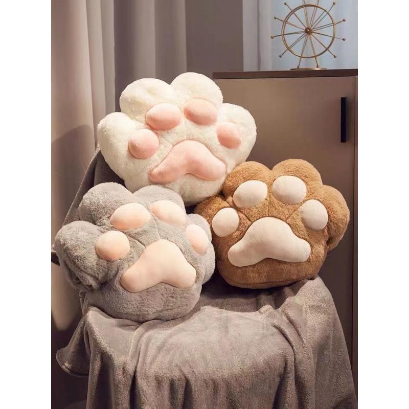 Cat Paw Blanket & Pillow: 2-in-1 Hand Warmer, Throw, & Nap Cushion