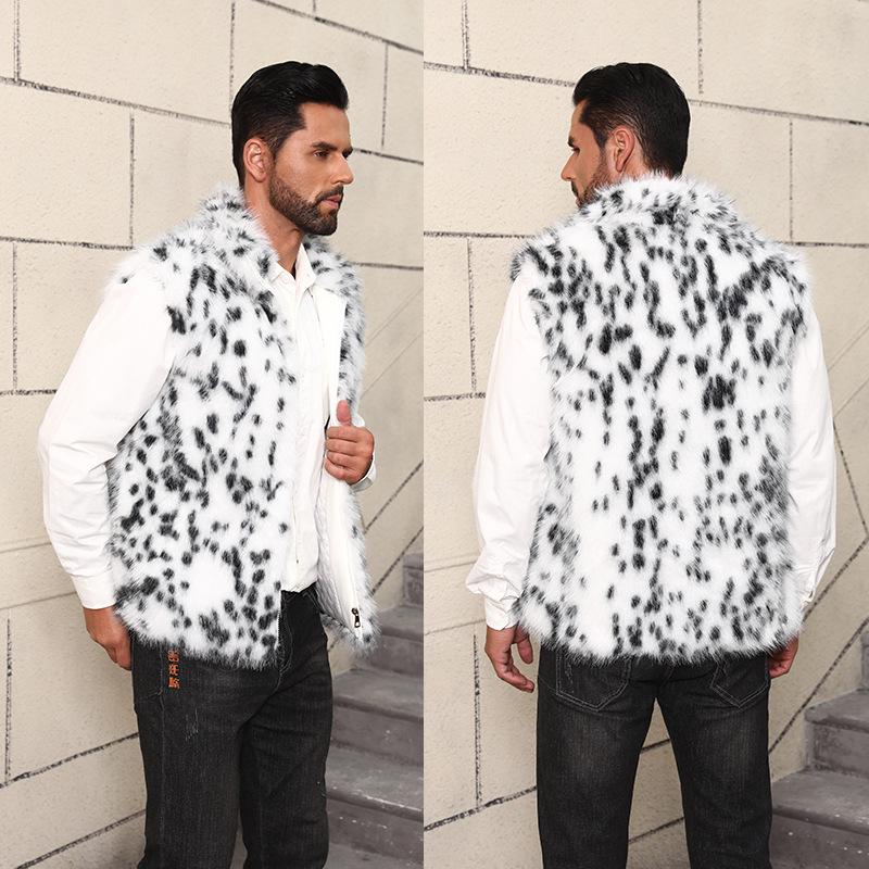 

Модная повседневная мужская куртка из искусственного меха со стойкой, топ, жилет, меховой жилет, теплая и холодная XXXXXL