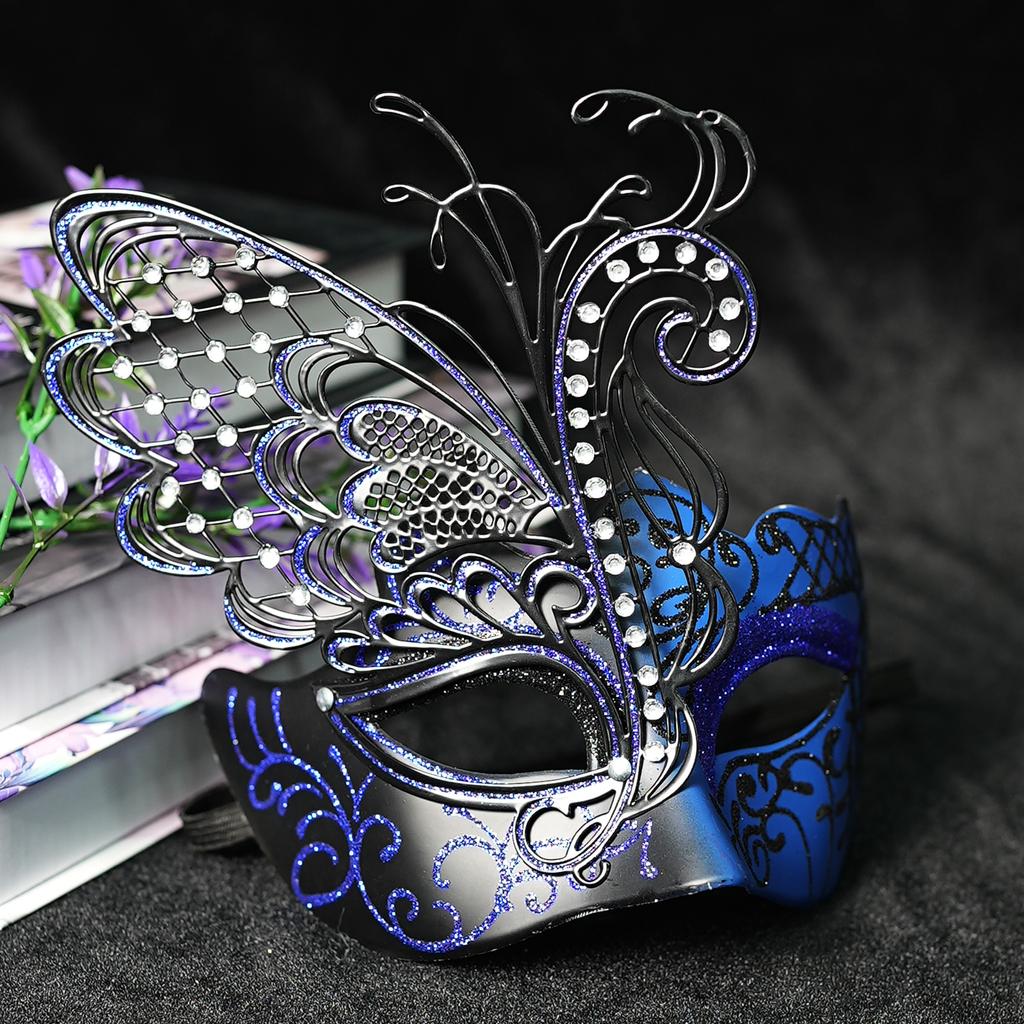 Carnival Mask Shiny Butterfly Mask Half Face Mask Adjustable For Christmas Carnival Halloween Fashion Show