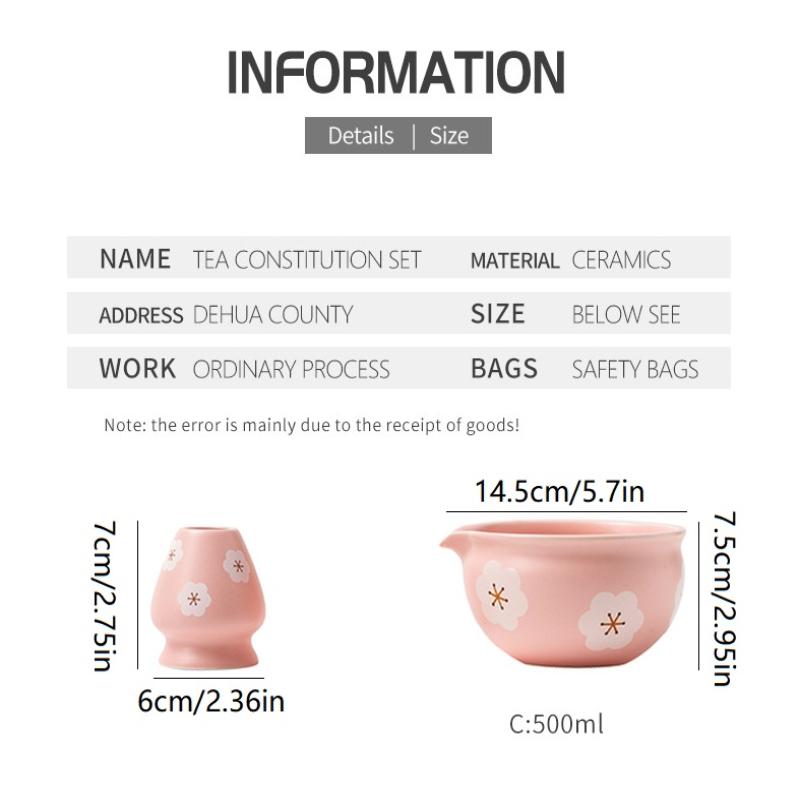 1/2 szt. Ceramiczna Miseczka do Matchy, Japoński Styl Sakura Miseczka do Matchy Artystyczna Ceramiczna Miseczka do Ceremonii Herbacianej Miska na Sałatkę Do Matchy