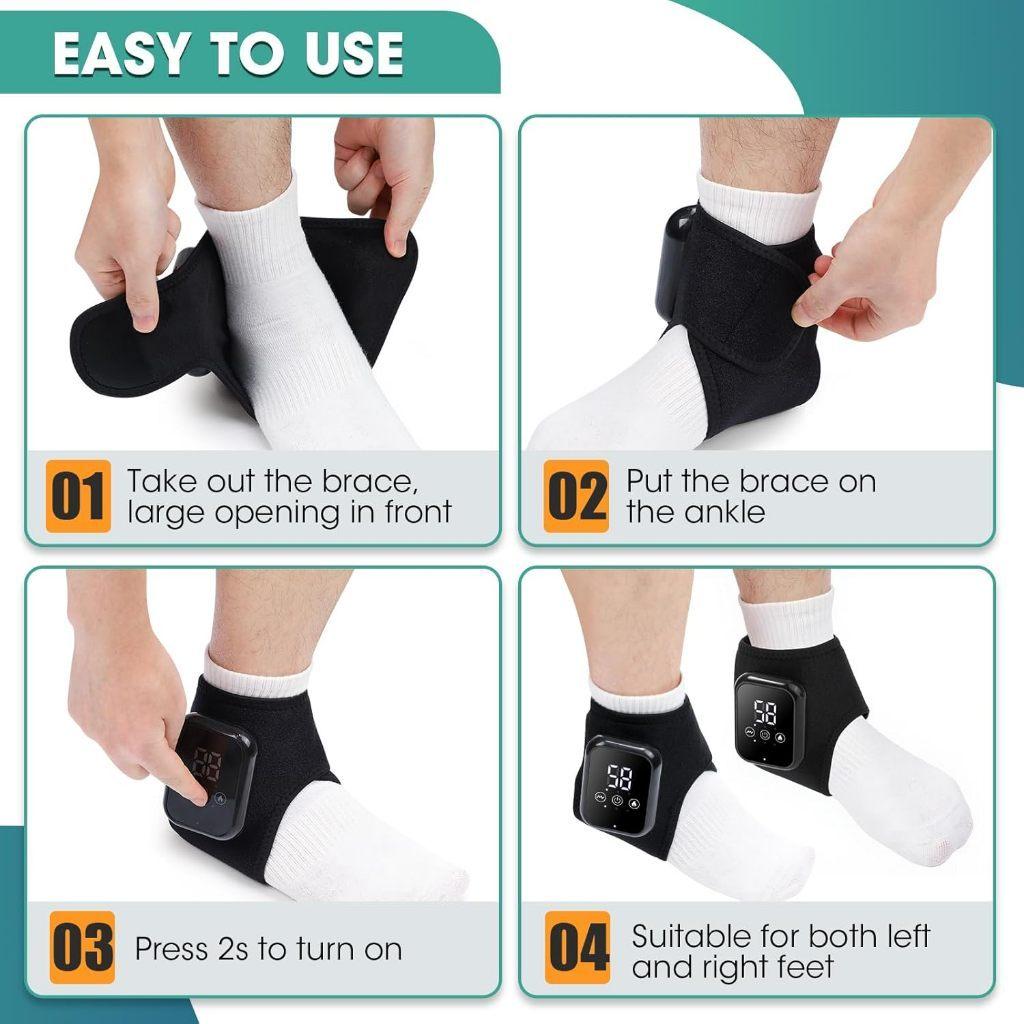 Ankle Joint Therapy Device Wireless Ankle Heating Pad Pain Relief Ankle Heating Massager Universal Foot Ankle Massager