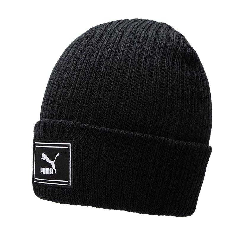 PUMA Knitted Fabric Polyester Beanie Unisex Black 024056-01 ADULT