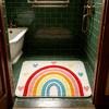 Kawaii Rainbow Heart Floor Mat Soft Plush Rug For Girls Bedroom Bathroom Nursery Room Home Decor