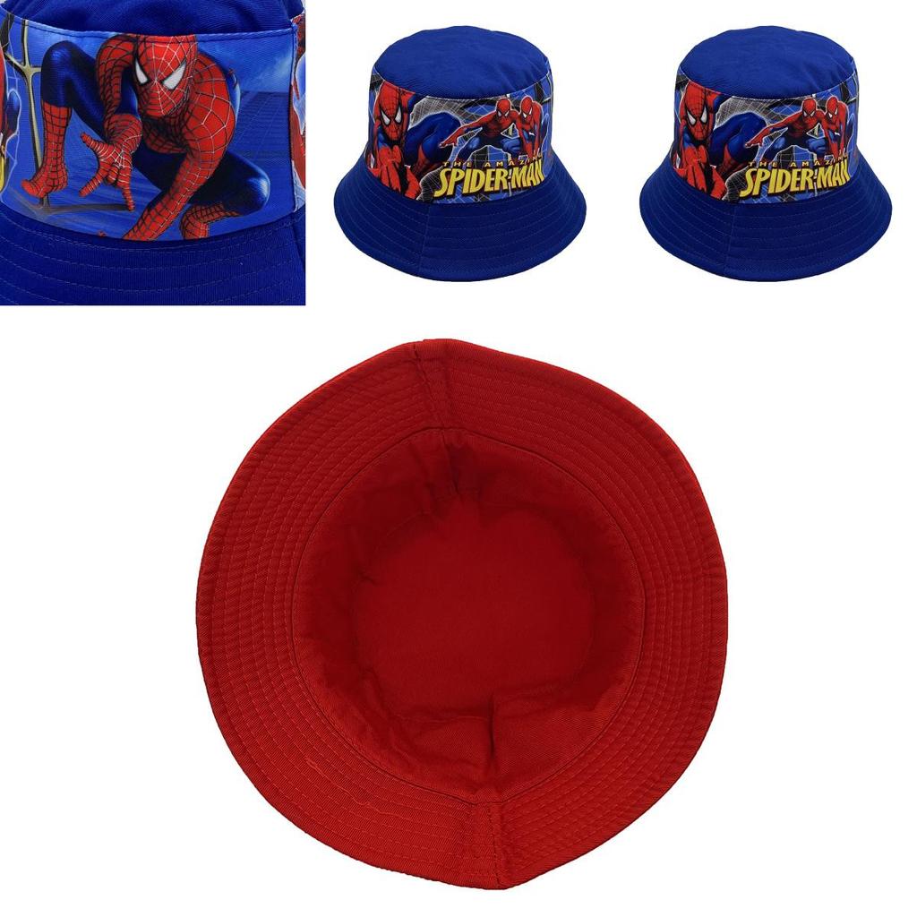 Spider Man Cartoon Printed Kids Fisherman Hat With Sun Protection For Outdoor Play