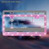 Elegant 31 X 16 Cm Rhinestone License Plate Frame – Premium Car Accessory For Women, Available In Single Or Double Piece Set