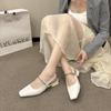 Coarse heel medium heel square head back empty bag head sandals women's new spring and summer fairy versatile Mary Jane single shoes