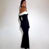 2025 French Fashion Color Block One-Shoulder Bodycon Mermaid Dress