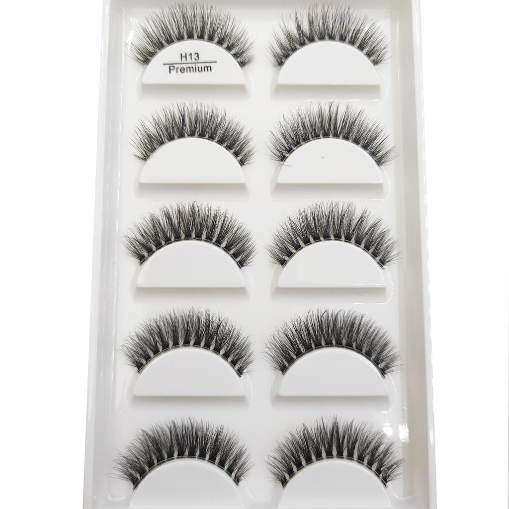 5 Pairs Transparent 3D Mink Eyelashes Natural Clear False Eye Lashes Soft Invisible Eyelash Wispy Makeup Faux Cils H13 X08
