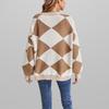 Women S V Neck Lantern Sleeve Loose Knit Cardigan Sweater Autumn Winter