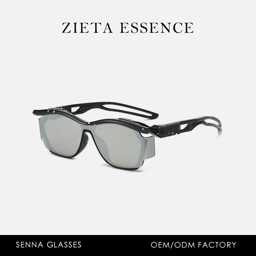 Street Punk Sunglasses Bend Lenses Futuristic Neutral Hip Hop Sunglasses Uv Protection Glasses