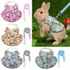 Fashion Rabbit Print Pet Harnesses With Detachable Leashes Soft Cotton Suitable for Small Animals