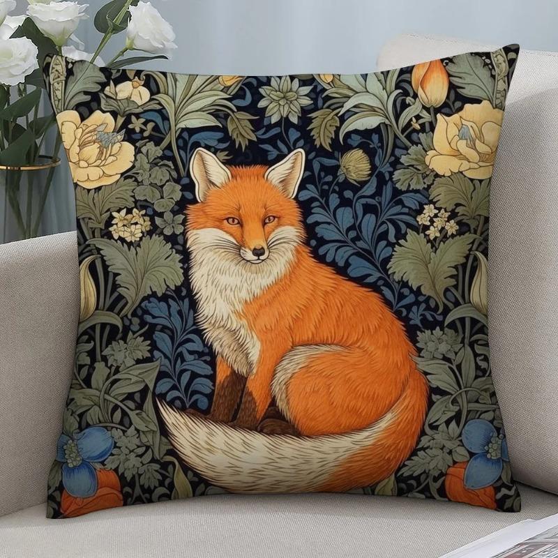W-William M-Morris Art Fox Pillow Case Pillow Covers Sofa Decorative Gift Home Printing Cushion Cover