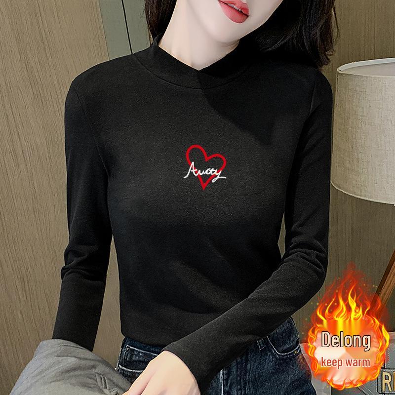 2025 Double-Sided German Velvet Warm Fleece Thickened Slim Fit Long Sleeve Autumn/Winter Base Layer Top