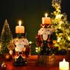 Christmas Candle Holder Resin Desktop Ornaments Nutcracker Candle Holder For Home Living Room Thanksgiving Mantel Household Dorm