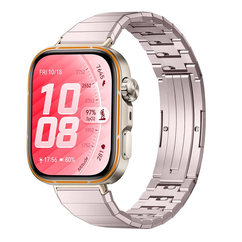 Cinturino Metallico in Titanio per Huawei Watch Fit 5 Pro Fit 4 Fit 3 Faccettato Sottile da Donna con Rilascio Rapido