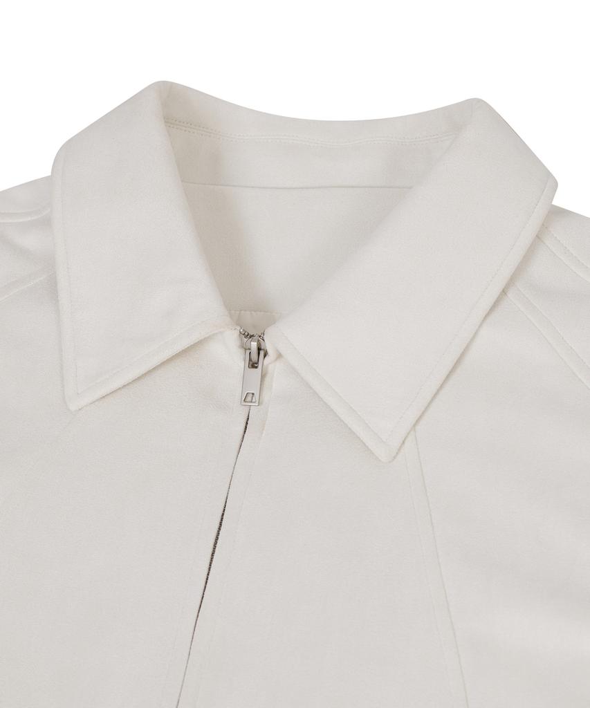 Ironyporno Whiteline 86-Iro328 Line Blouson Suede Jacket Ivory