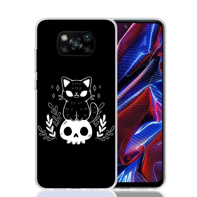Witch And Cat Colorful Cute Case Phone Cover for Xiaomi Redmi Note 10 9 9S 8 8T 7 5 Pro Mi 12T 11T 10T 9T 12 11 Lite A3 A2 Trend