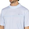 FootJoy Men's Mock Neck Golf Shirt, Loop Print, Short Sleeve, White/Skyway, Size M (FJ-S25-S20, 34569-M)