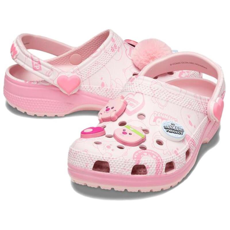 Zanmang Loopy x Crocs Classic clog stylish and comfortable hole shoes unisex pink