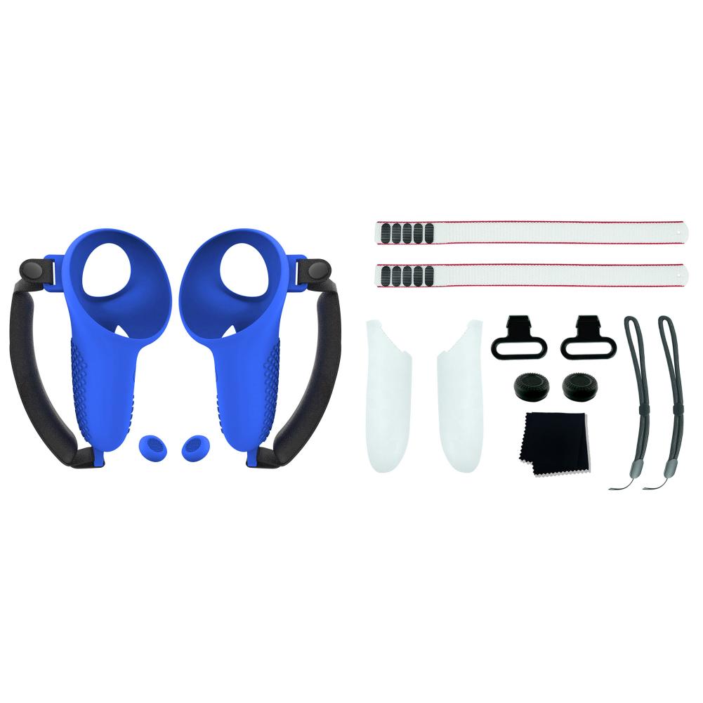 

AU 1 Pair Silicone Non-Slip Controller Grips Cover for Meta Quest 3 VR(Blue)