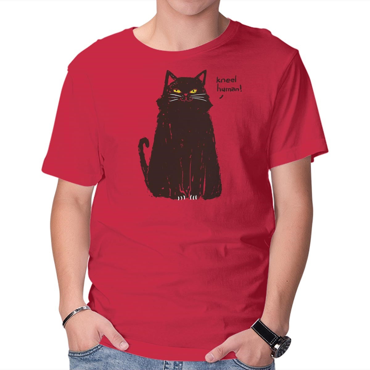 Unisex Crew Neck T-Shirt Kneel Human! Graphic Short Sleeve Casual Tee S