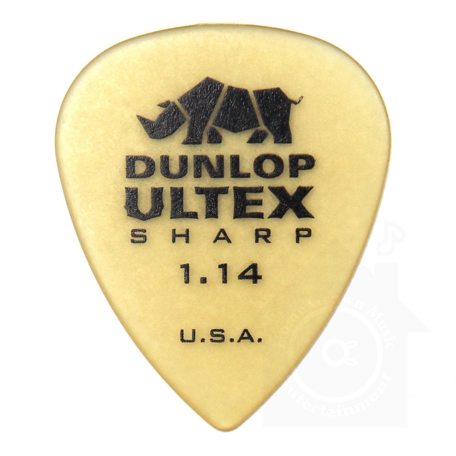 

Jim Dunlop Ultex Standard Picks (24-Pack) with 1.14mm Ultex Sharp Picks and Musent Custom Players Picks | 433B114-ULT-24P