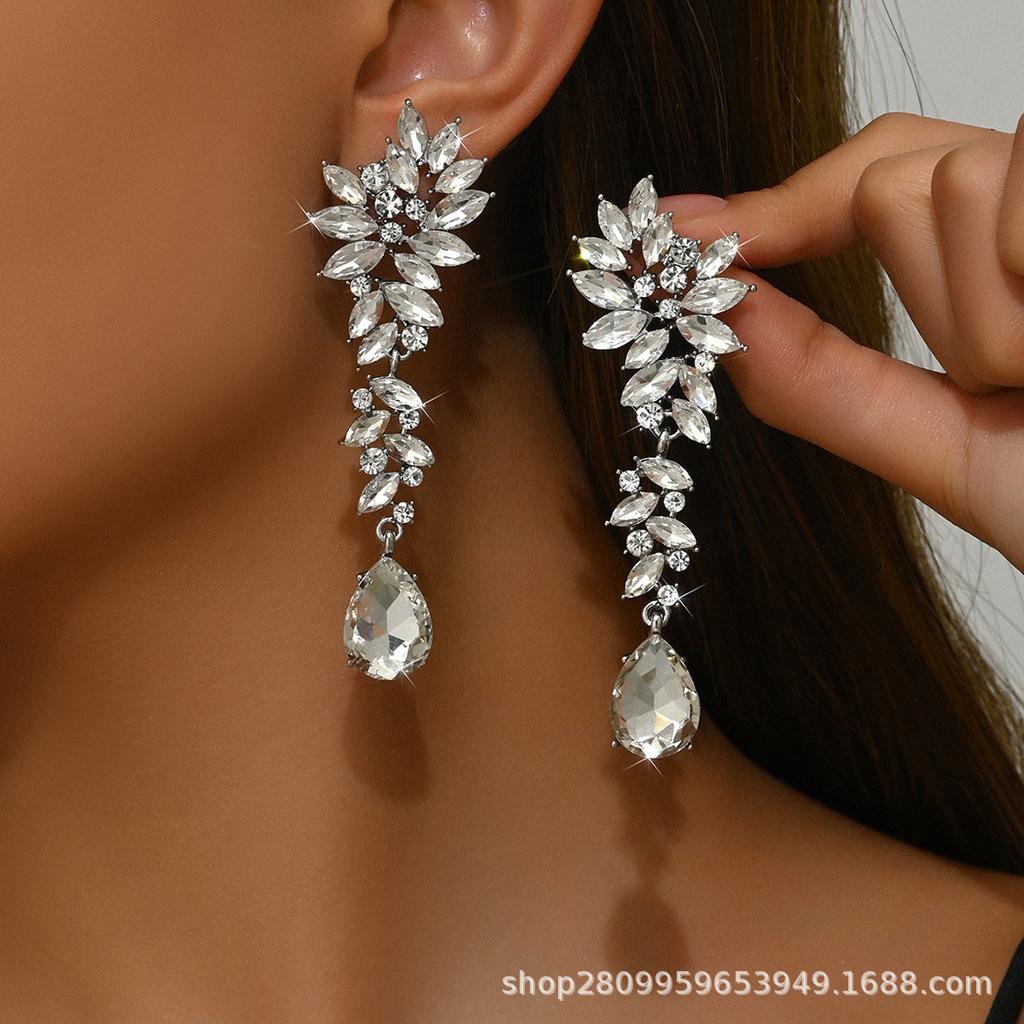 High-end fashion earrings Phoenix water drop shape long women's accessories pendant earrings