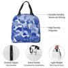 Blue White Blending Camouflage Insulated Lunch Bag for Women Children Leakproof Food Boxes Thermal Lunch Box Tote