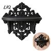 Vintage Style Wall Shelf Floating for Wall, 3D Printed Gothic Carving Display Shelf, Mounted Shelves Mount Black Storage Rack Home Office Living Room