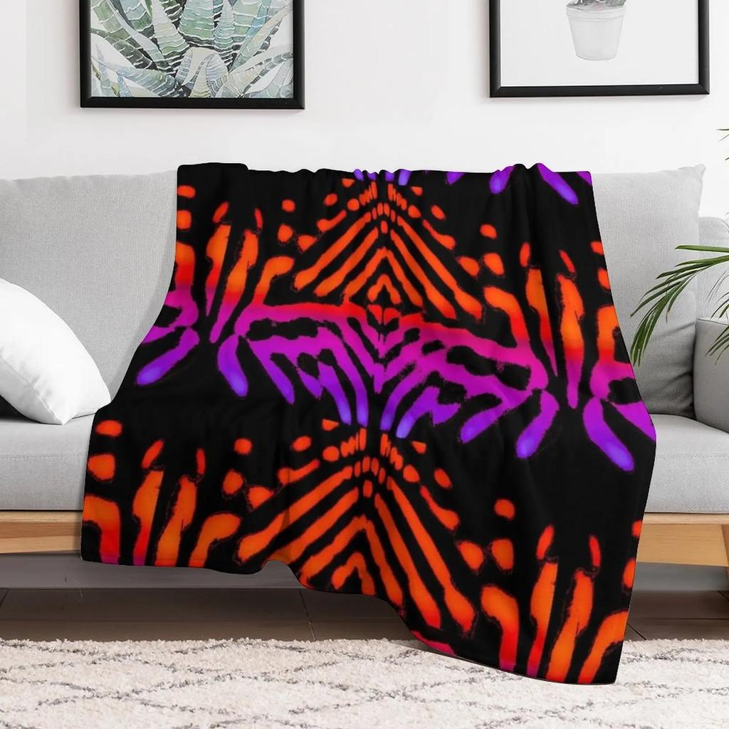 Orange Purple Throw Blanket Air Conditioner Soft Blanket for Office Home