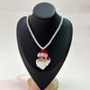 Santa Claus Necklace - Handmade Acrylic Pendant Cord, Personalized Christmas Sweater Chain