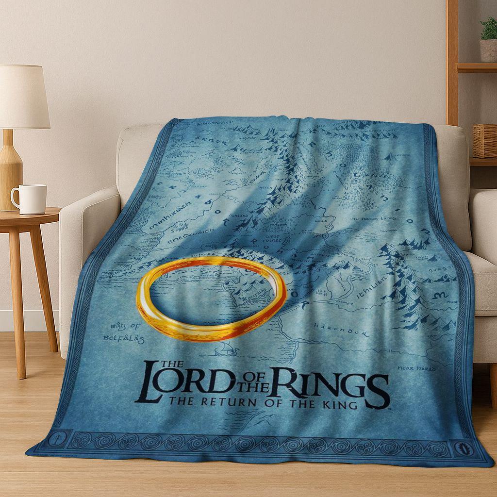26 Style L-Lord of Rings H-Hobbit Movie Flannel Blanket,Warm and Cozy Soft Throw Blanket for Home Bedroom Bed Sofa Cover Gift