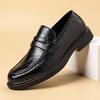 Leather shoes men's foot cover one pedal low-top inner height increase 8CM casual Doudou shoes