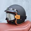 Orz-058C Retro Motorcycle Helmet, Men's and Women's Motorcycle Safety Helmet, Electric Car Four Seasons 3/4 Half Helmet