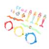 Diving Pool Toy Set for Kids Swimming Pool Underwater Game Toys Colorful Fish Rings and Accessories